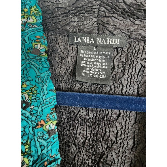 Tania Nardi Jacket Womens Large Reversible Crinkle Stretch Boho Artsy Abstract - Picture 11 of 15